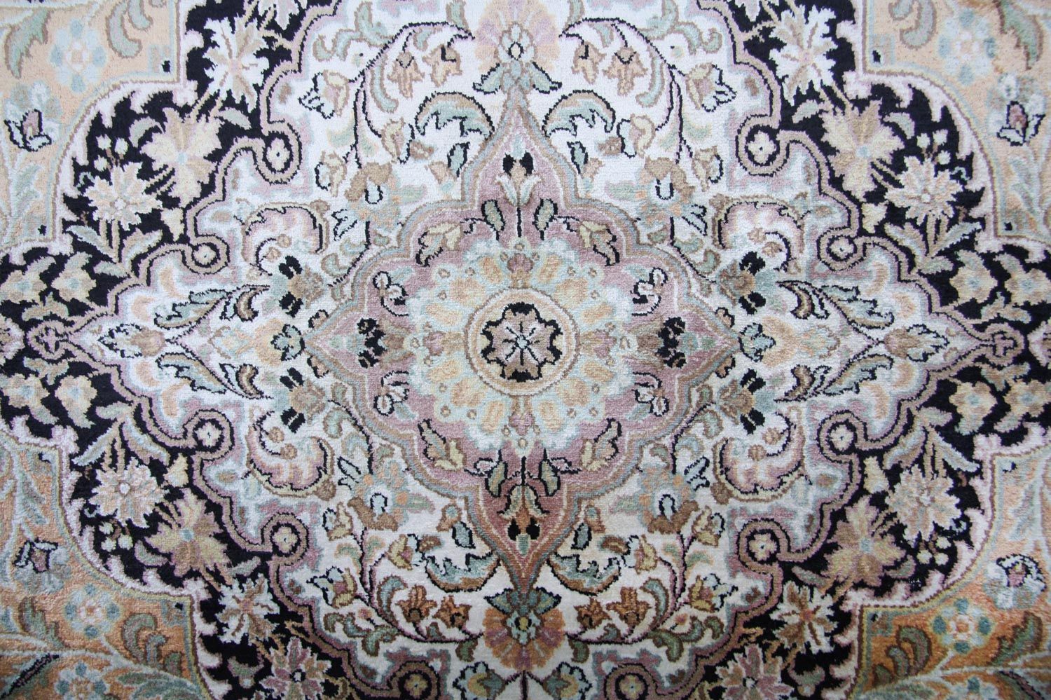 Silketæppe - Kashmir Silk - 290 x 185 cm - blå