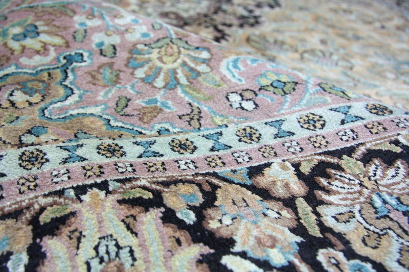 Silketæppe - Kashmir Silk - 290 x 185 cm - blå