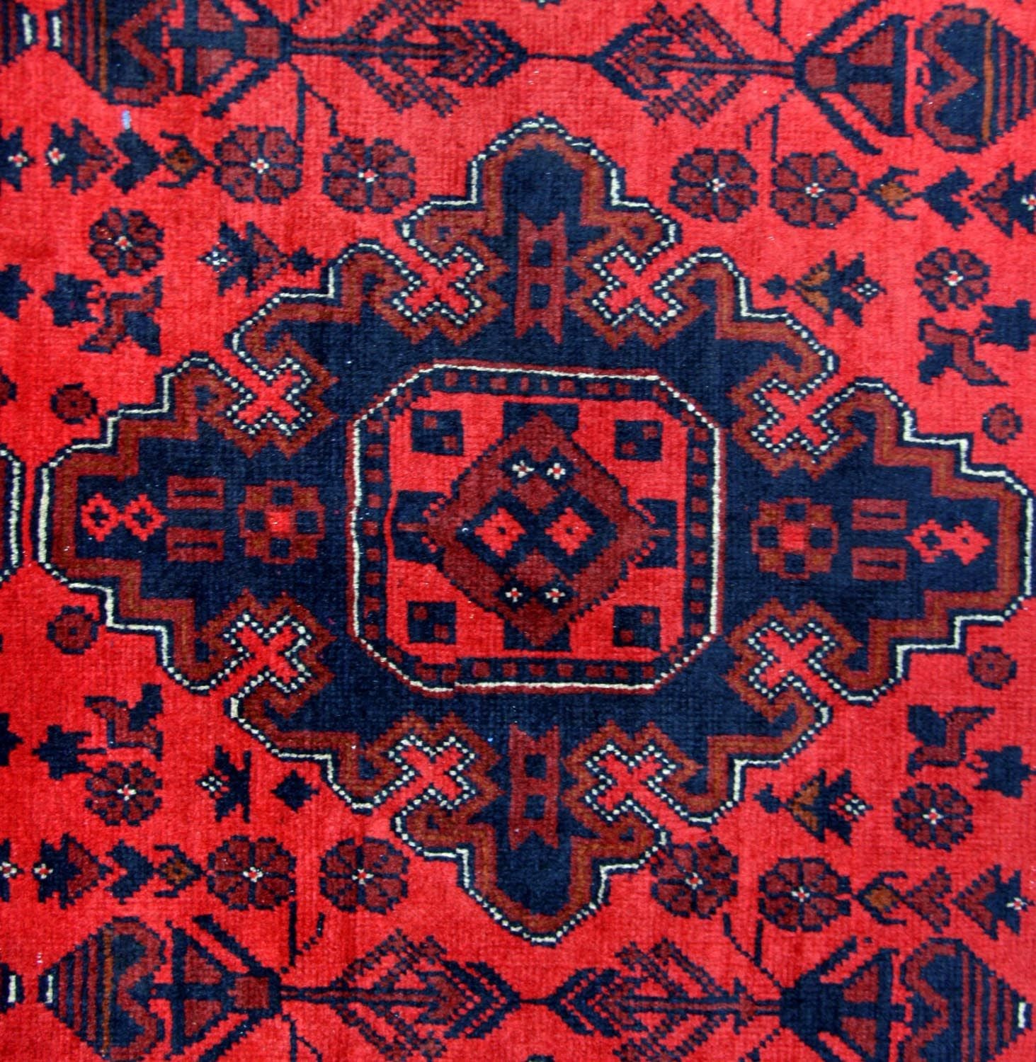 Afghansk tæppe - Kunduz - 292 x 197 cm - rød