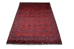 Afghansk tæppe - 293 x 196 cm - rød