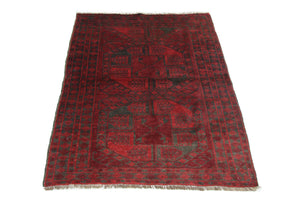 Afghansk tæppe - 154 x 114 cm - rød