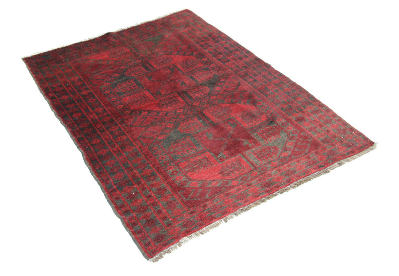 Afghansk tæppe - 154 x 114 cm - rød