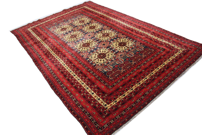 Afghansk tæppe - 288 x 195 cm - rød