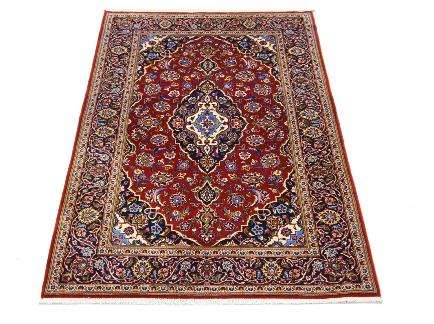 Persisk tæppe - Keshan - 204 x 138 cm - blå