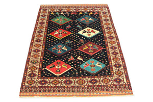 Turkaman-tæppe firkantet  - 158 x 132 cm - blå
