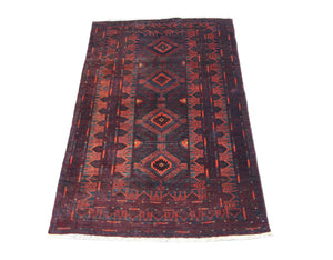 Afghansk tæppe - 208 x 123 cm - blå