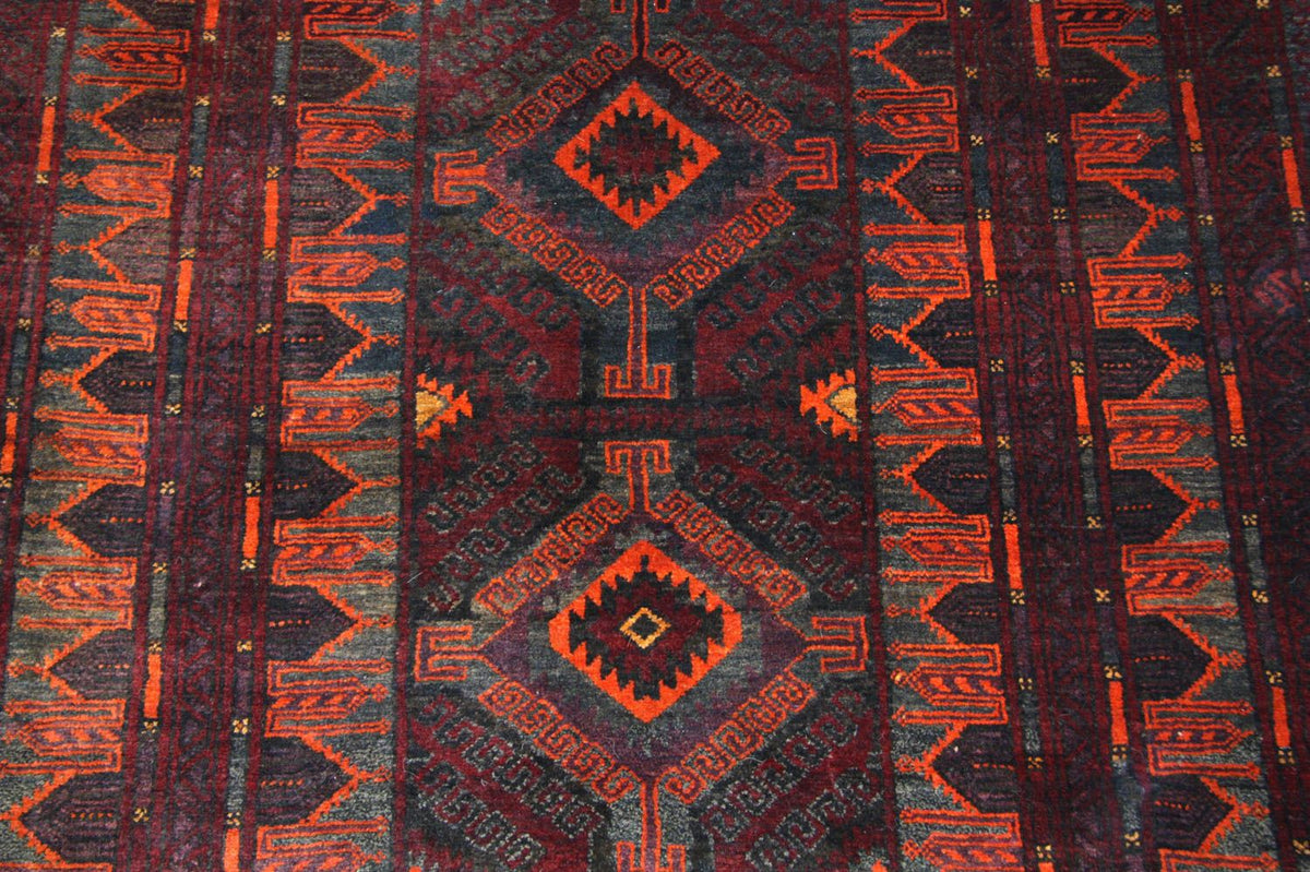 Afghansk tæppe - 208 x 123 cm - blå