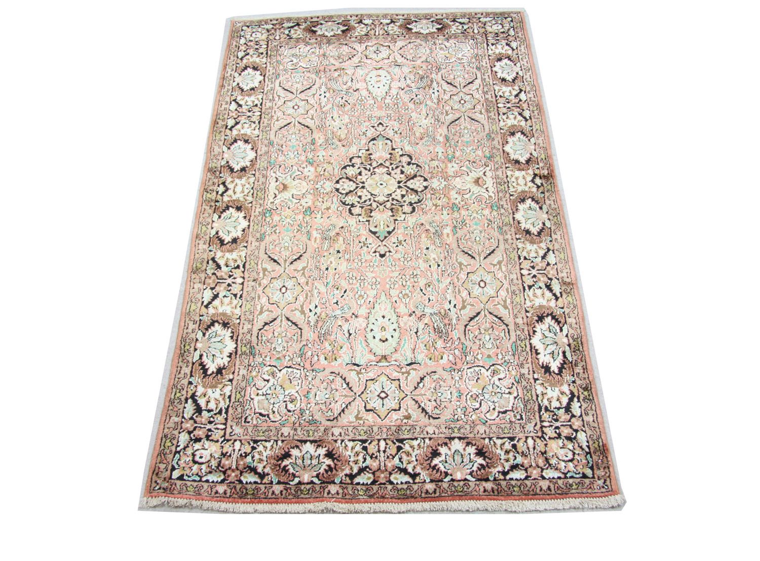 Silketæppe - Kashmir Silk - 164 x 91 cm - brun