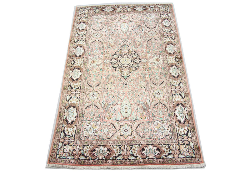 Silketæppe - Kashmir Silk - 164 x 91 cm - brun