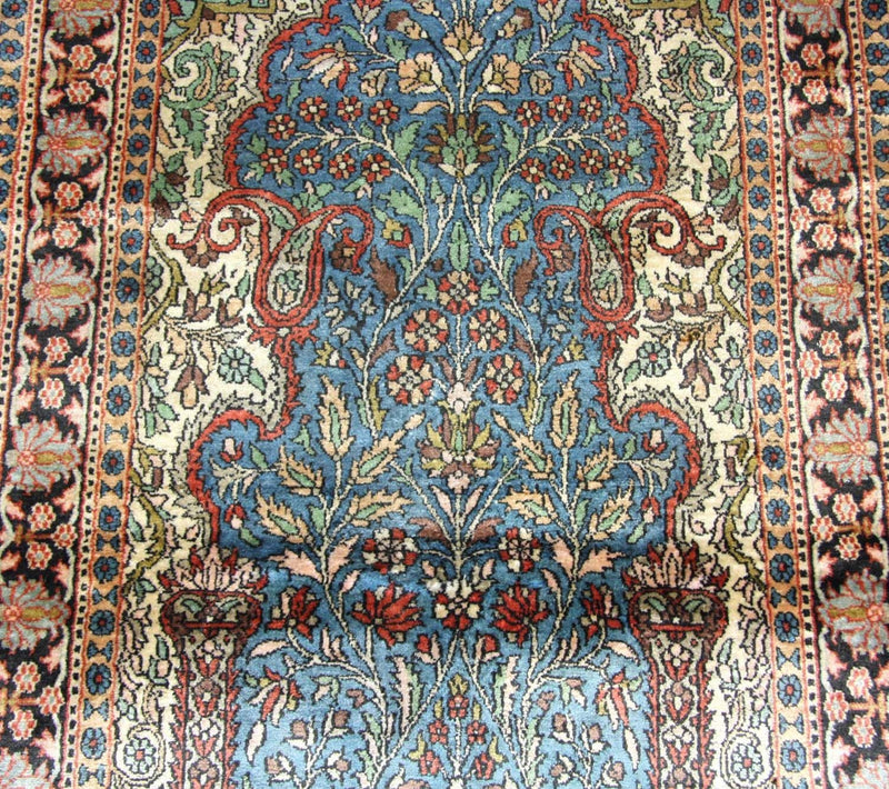 Silketæppe - Kashmir Silk - 156 x 90 cm - blå