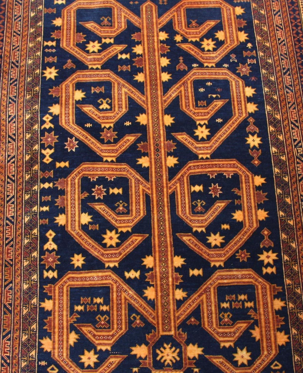 Afghansk tæppe - 140 x 95 cm - blå