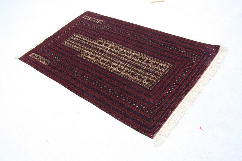 Afghansk tæppe - 142 x 90 cm - brun