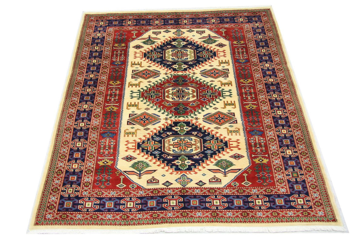 Afghansk tæppe - 194 x 146 cm - beige
