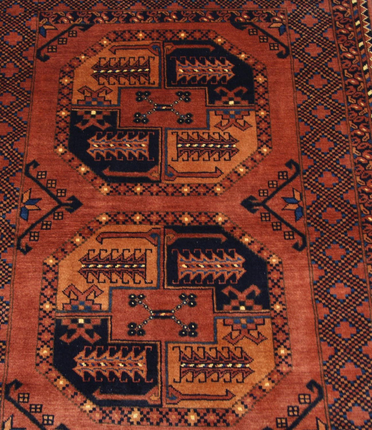 Afghansk tæppe - 142 x 104 cm - brun