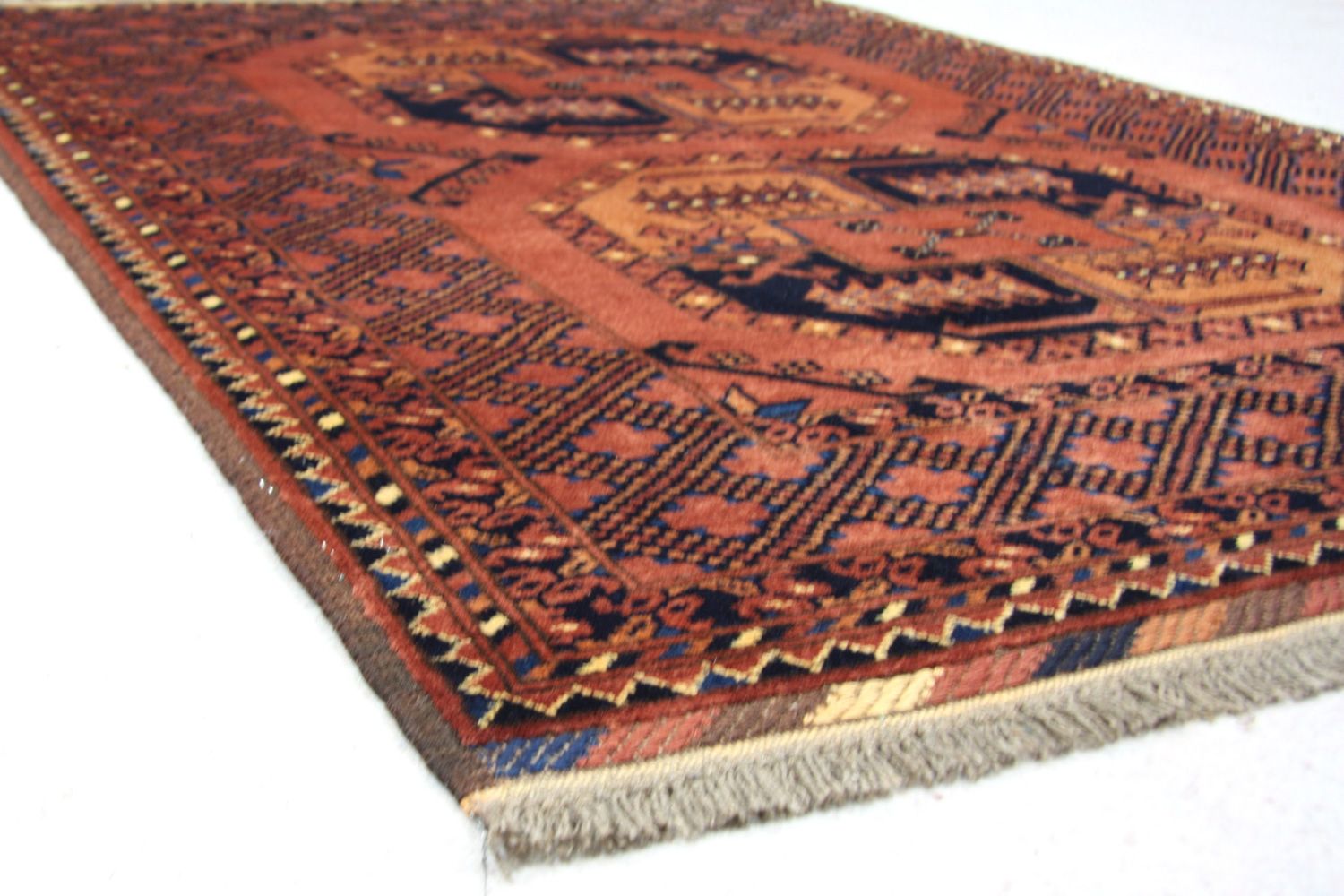 Afghansk tæppe - 142 x 104 cm - brun