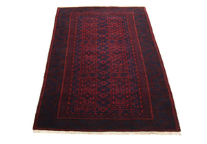 Afghansk tæppe - 155 x 100 cm - rød