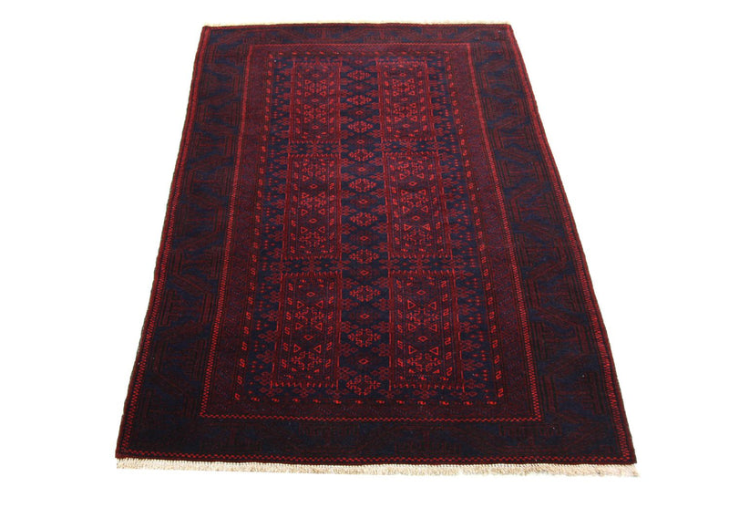 Afghansk tæppe - 155 x 100 cm - rød