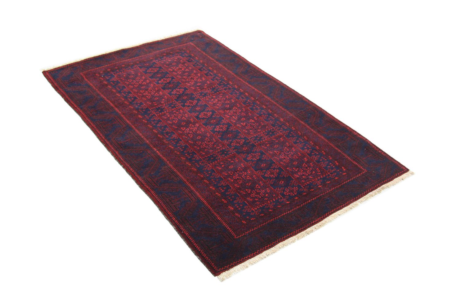 Afghansk tæppe - 155 x 100 cm - rød