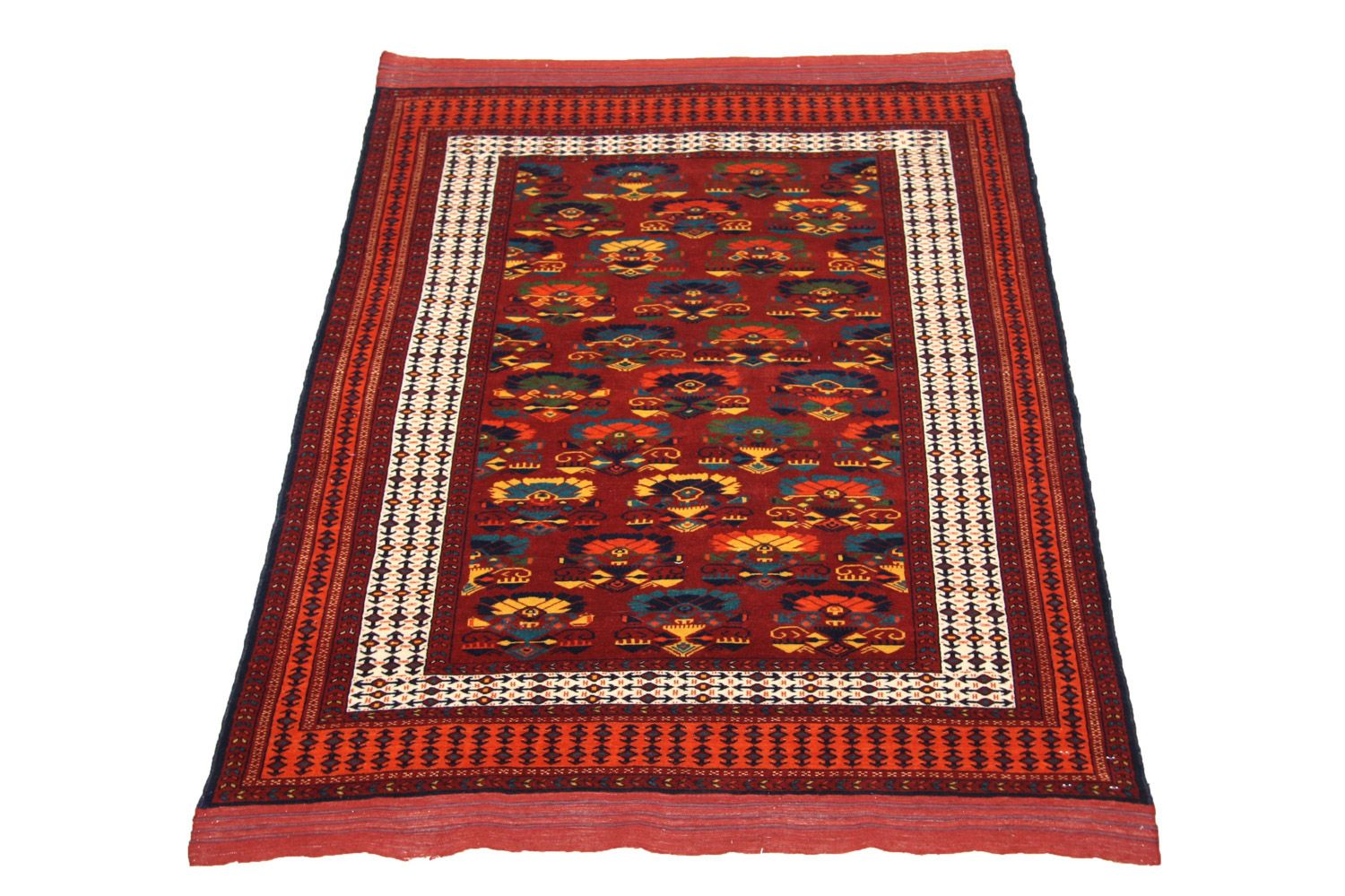 Afghansk tæppe - 160 x 130 cm - rust