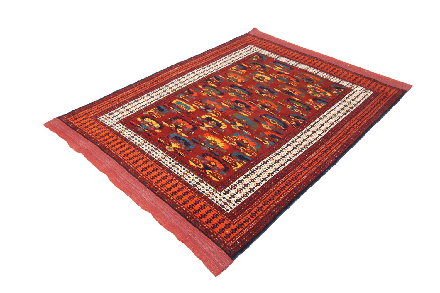 Afghansk tæppe - 160 x 130 cm - rust