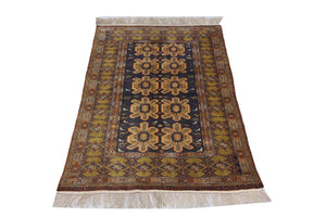 Afghansk tæppe - 175 x 108 cm - blå
