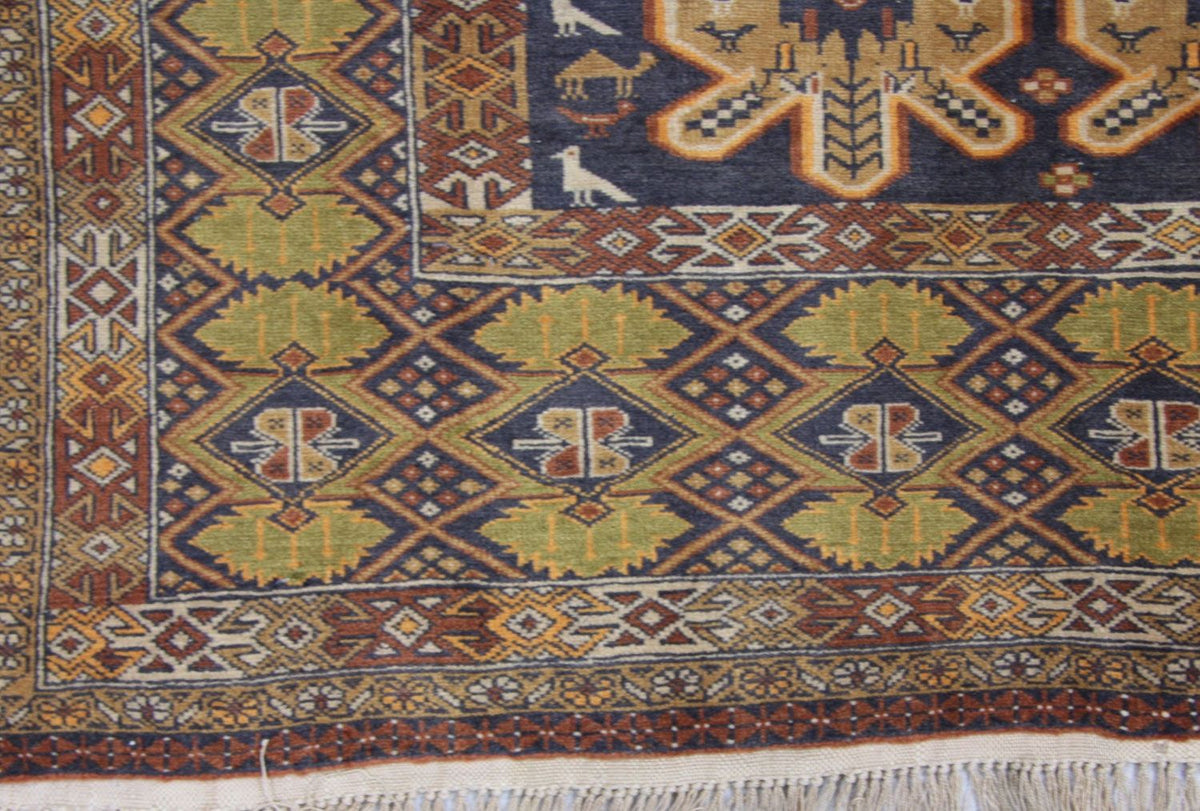 Afghansk tæppe - 175 x 108 cm - blå