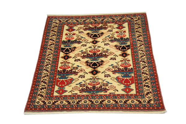 Afghansk tæppe - 135 x 114 cm - beige