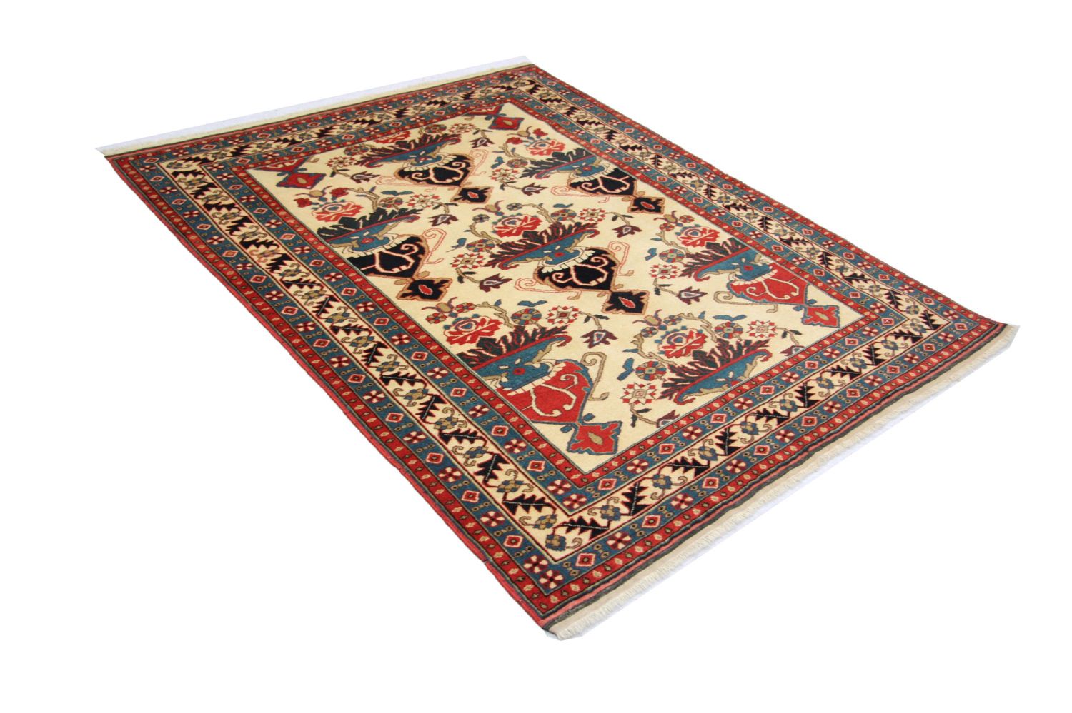 Afghansk tæppe - 135 x 114 cm - beige