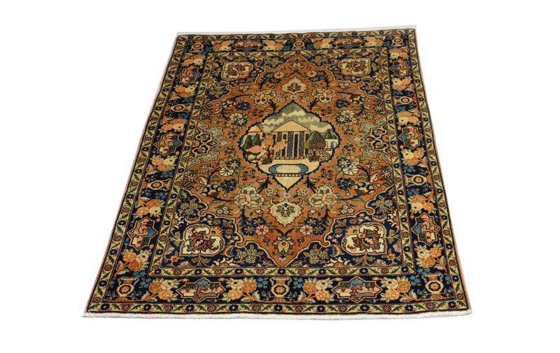 Persisk tæppe - Tabriz - 186 x 133 cm - blå