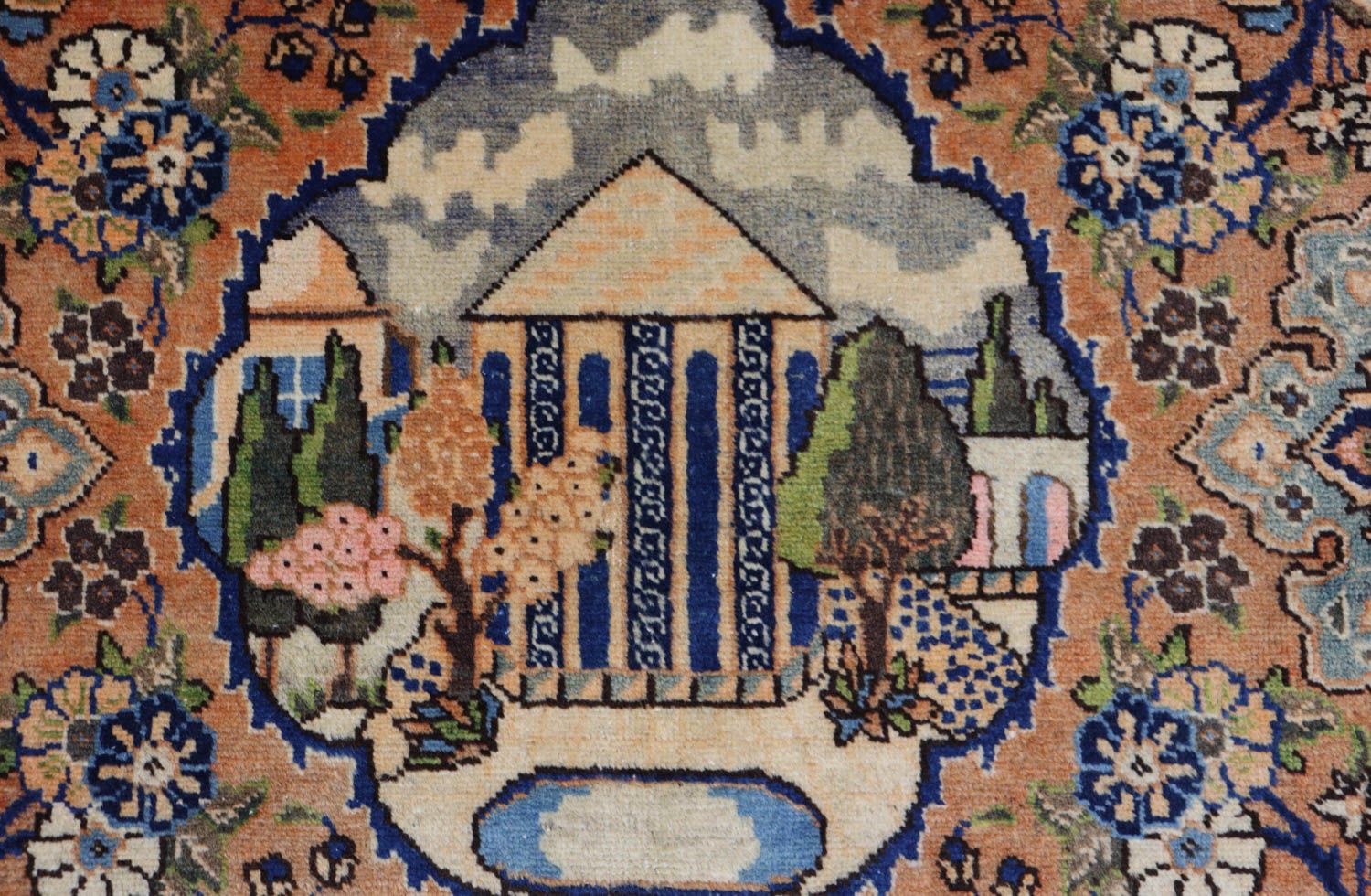 Persisk tæppe - Tabriz - 186 x 133 cm - blå