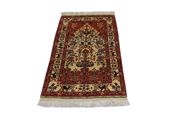 Afghansk tæppe - 197 x 113 cm - beige