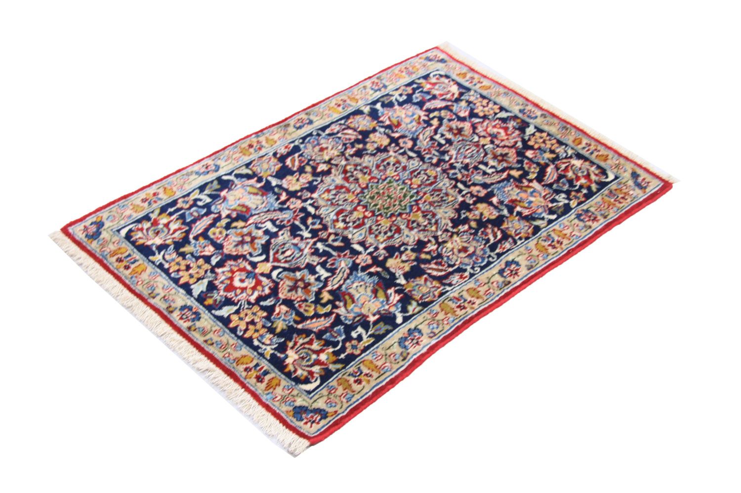 Persisk tæppe - Isfahan - Premium - 91 x 67 cm - blå