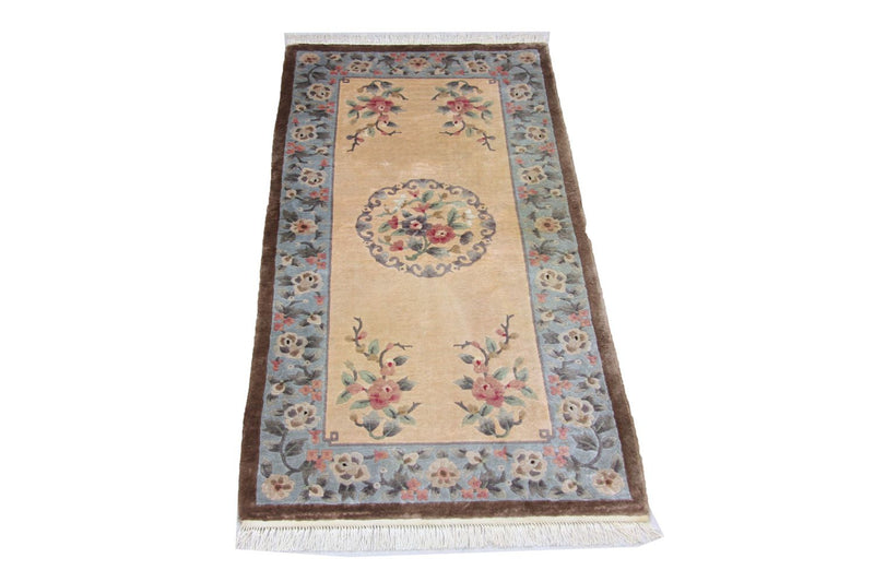 Silketæppe - China Silk - 136 x 70 cm - blå