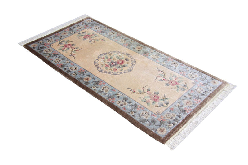 Silketæppe - China Silk - 136 x 70 cm - blå