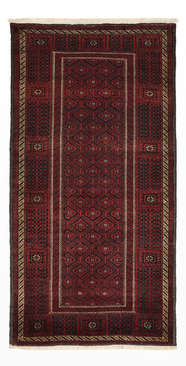 Løber Baluch-tæppe - 203 x 101 cm - mørkerød