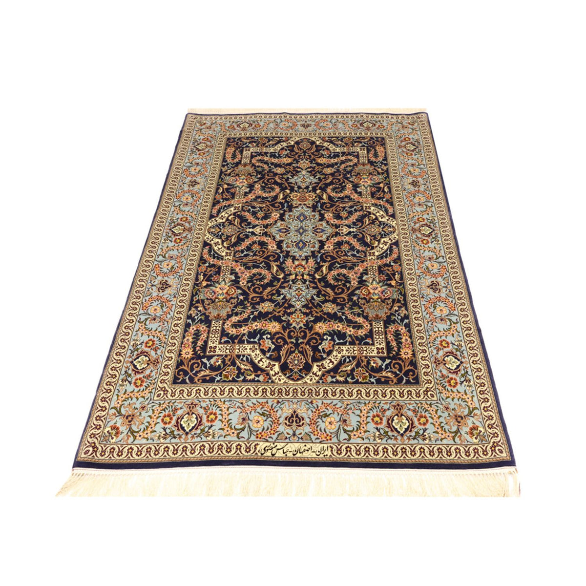 Persisk tæppe - Isfahan - Premium - Halskæde af silke - 170 x 112 cm - mørk beige
