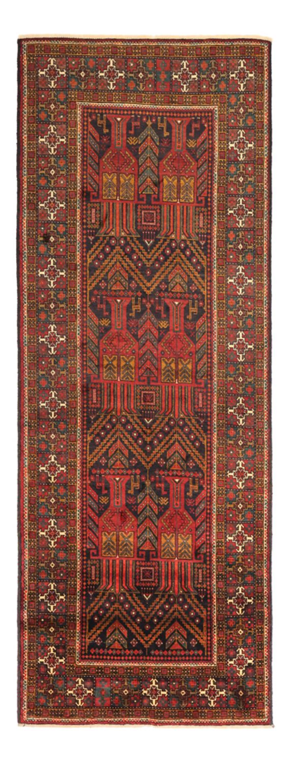 Løber Baluch-tæppe - 297 x 107 cm - mørkerød