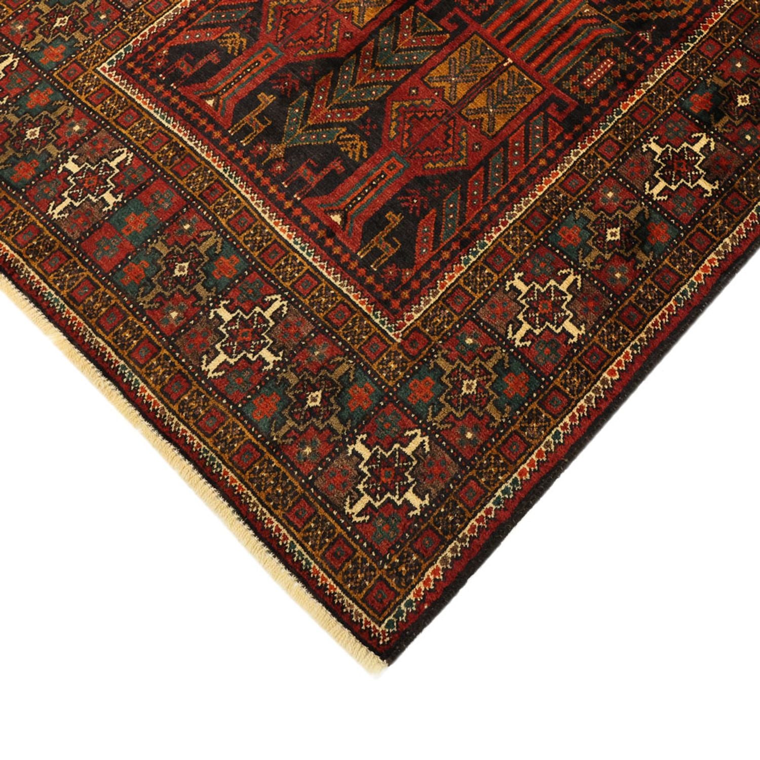 Løber Baluch-tæppe - 297 x 107 cm - mørkerød