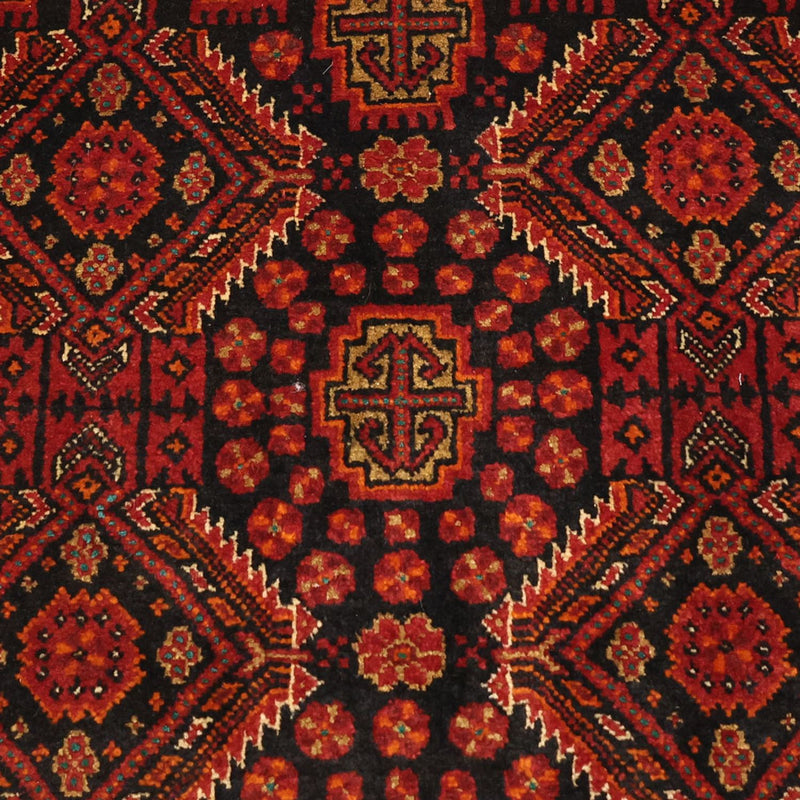 Løber Baluch-tæppe - 223 x 115 cm - mørkerød