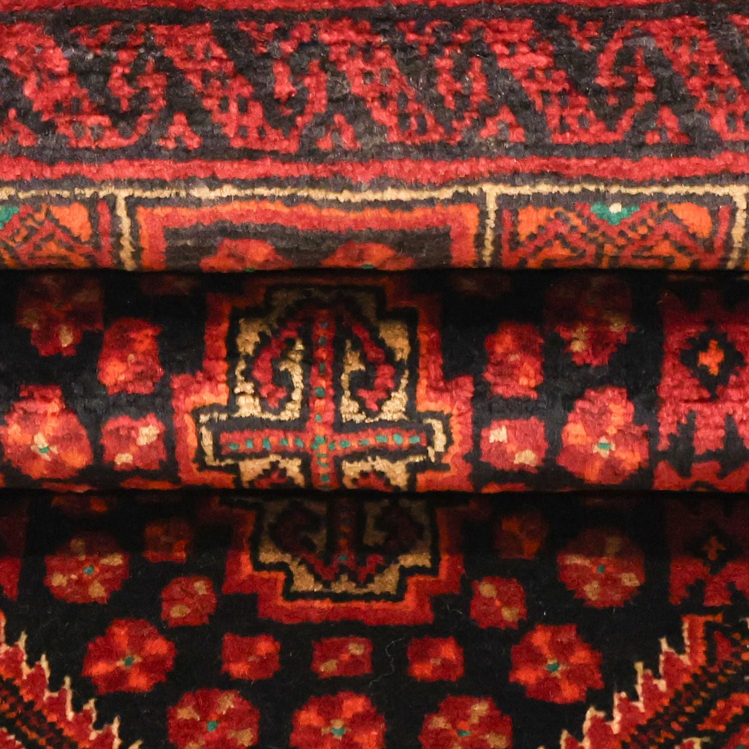 Løber Baluch-tæppe - 223 x 115 cm - mørkerød
