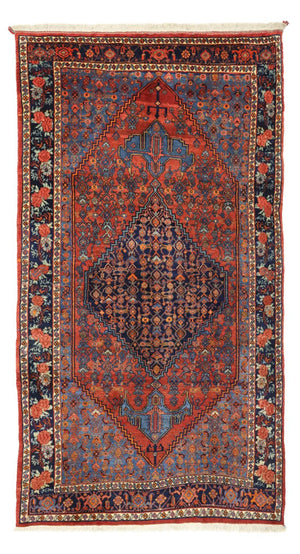 Persisk tæppe - Bijar - 257 x 143 cm - mørkerød
