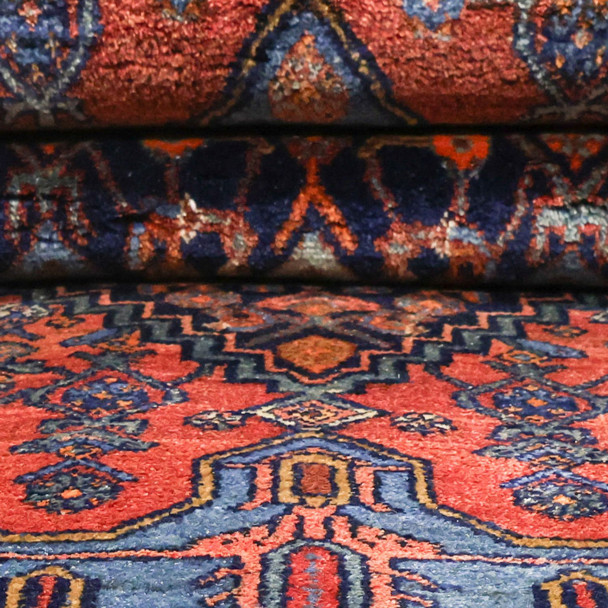 Persisk tæppe - Bijar - 257 x 143 cm - mørkerød