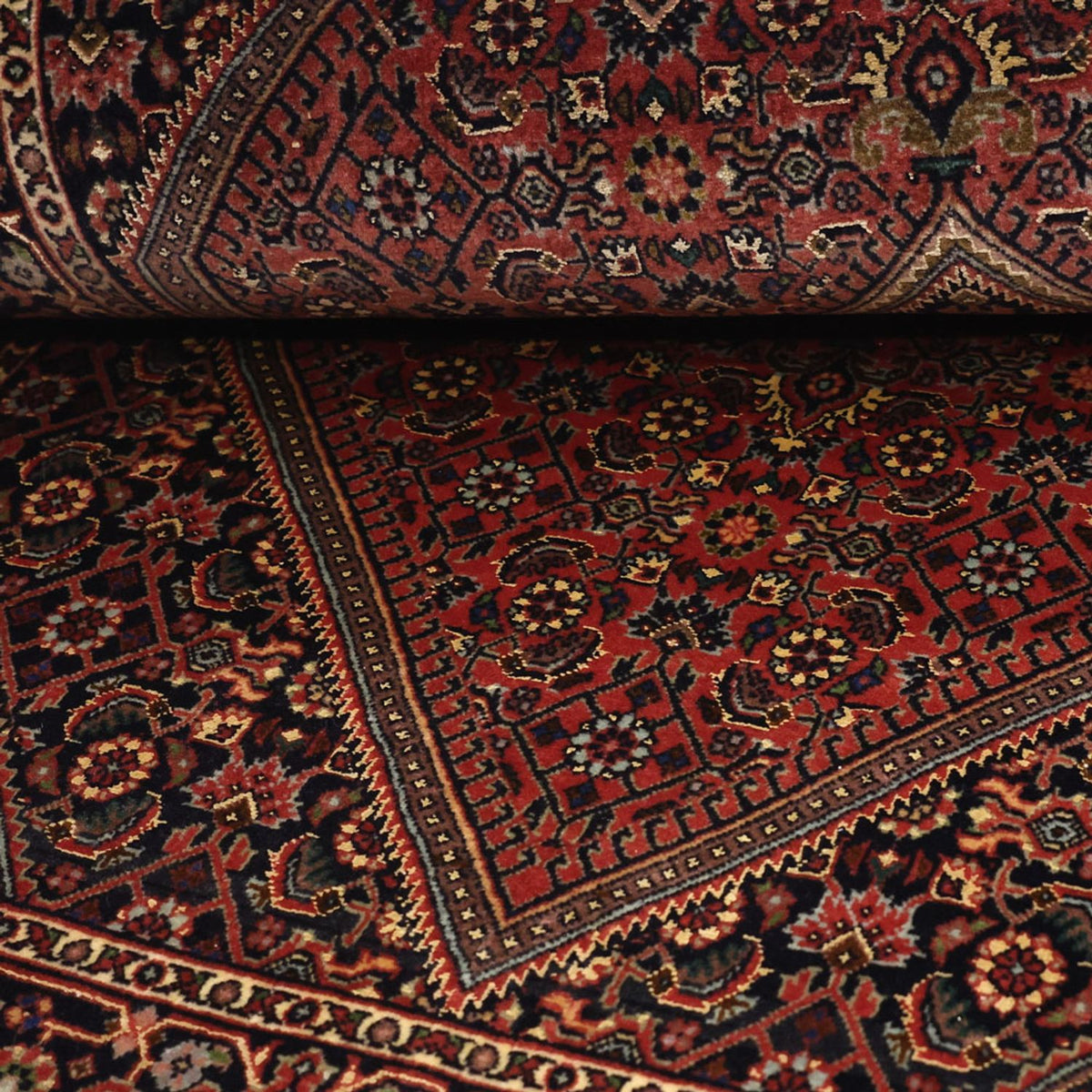 Persisk tæppe - Bijar - 154 x 89 cm - mørkerød