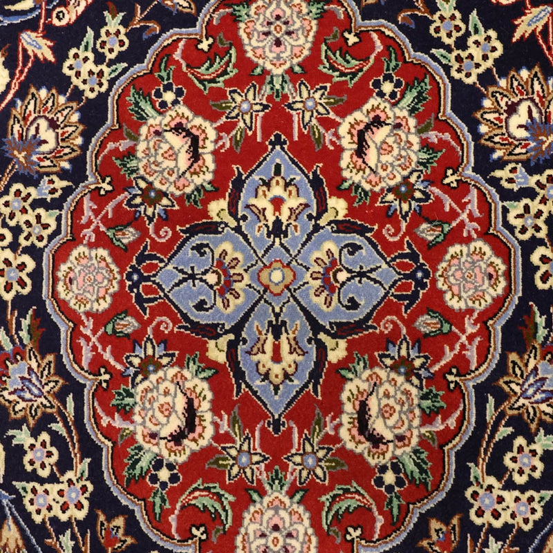 Orientalsk tæppe - Isfahan - Halskæde af silke - 166 x 114 cm - mørkeblå