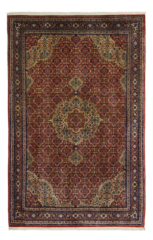 Persisk tæppe - Bijar - 216 x 144 cm - mørkerød