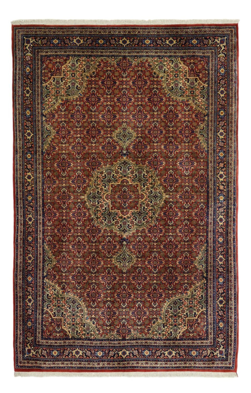 Persisk tæppe - Bijar - 216 x 144 cm - mørkerød