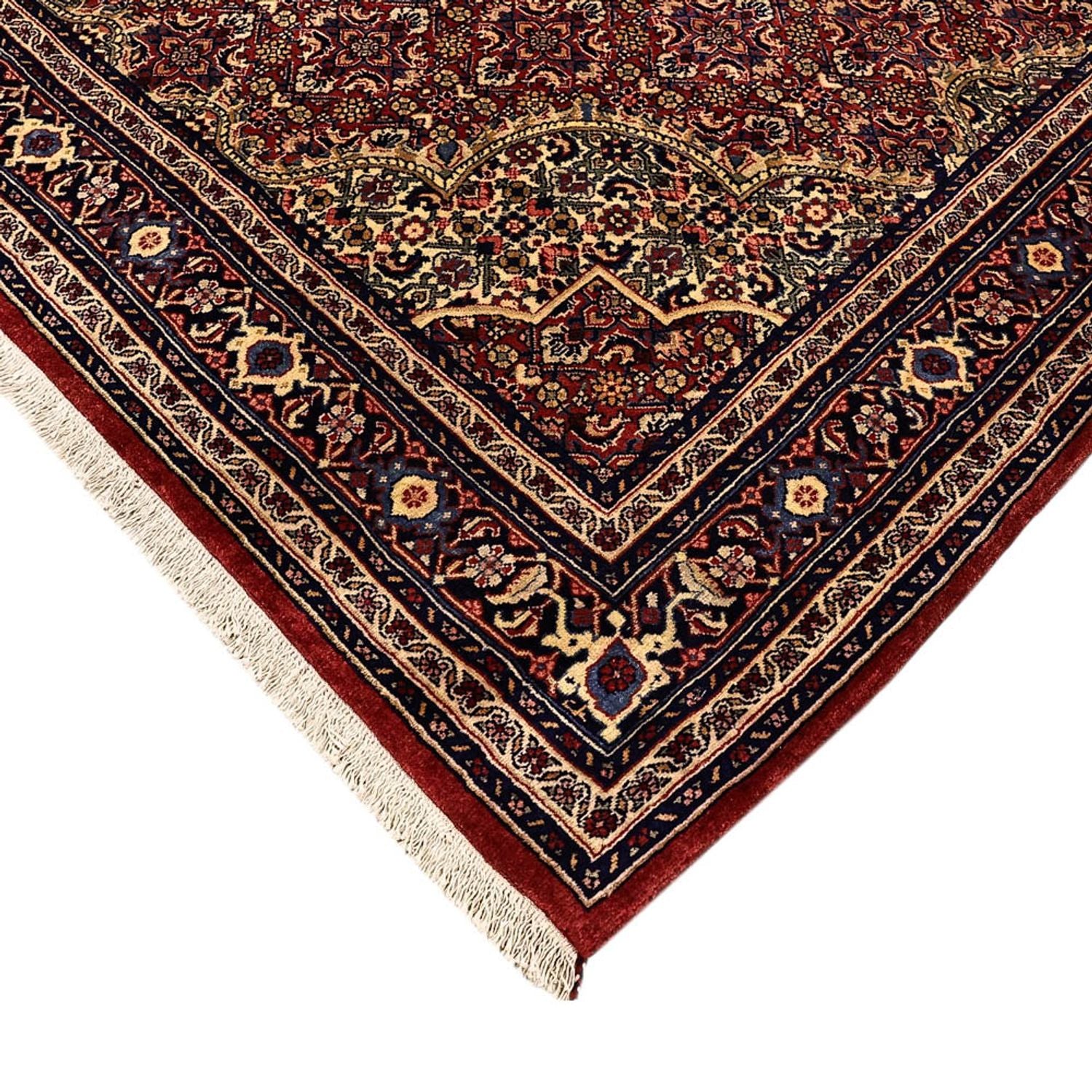 Persisk tæppe - Bijar - 216 x 144 cm - mørkerød