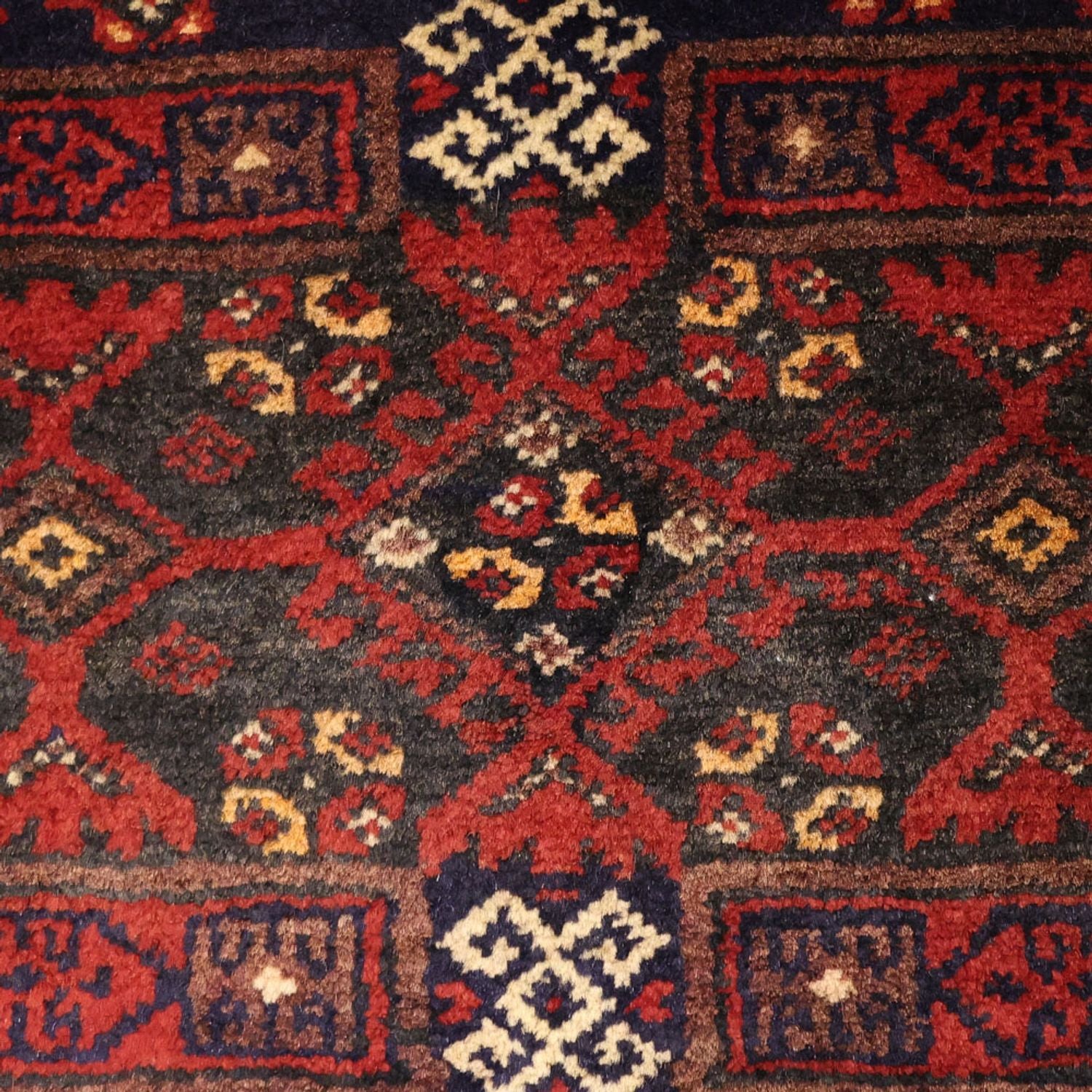 Løber Baluch-tæppe - 194 x 101 cm - mørkerød