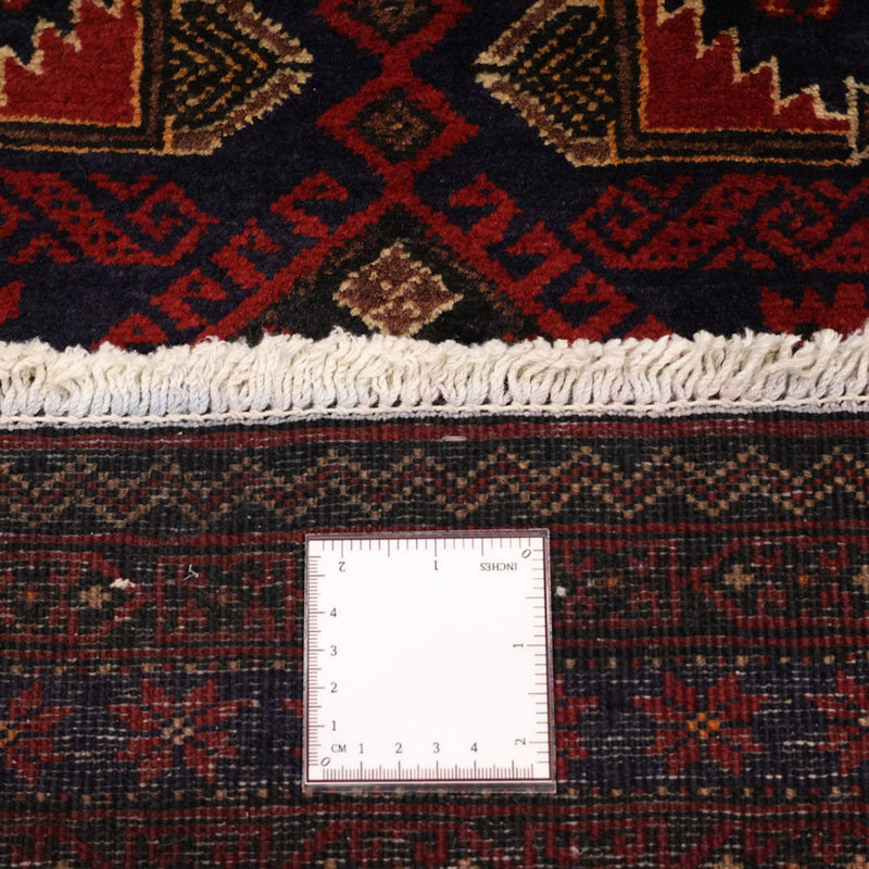 Løber Baluch-tæppe - 194 x 101 cm - mørkerød