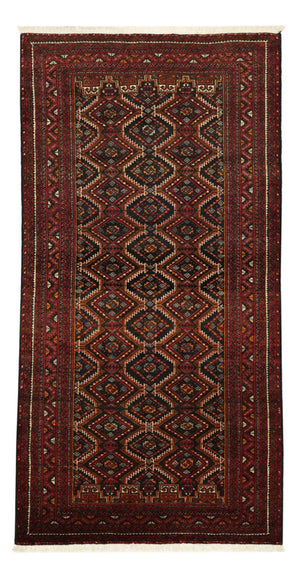 Løber Baluch-tæppe - 195 x 98 cm - mørkerød